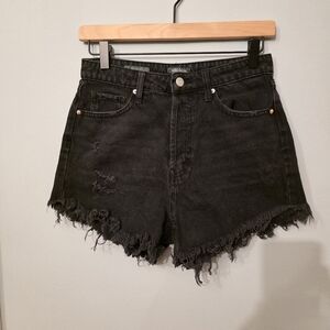 Wild Fable Target Highest Rise Shorts Black Distressed Denim Size 2